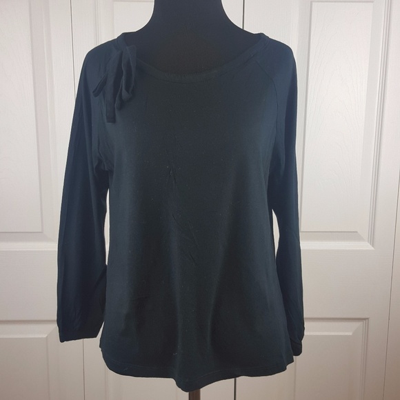 GAP Black Neck Tie Shirt Top Large - Picture 1 of 6
